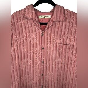 Tommy Bahama Silk Hawaiian Shirt Size XL Pink